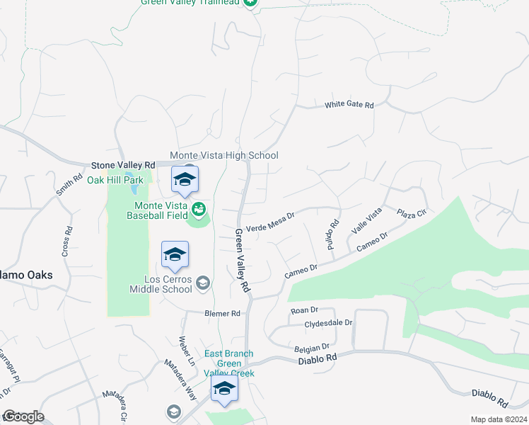 map of restaurants, bars, coffee shops, grocery stores, and more near 1724 Green Valley Road in Danville
