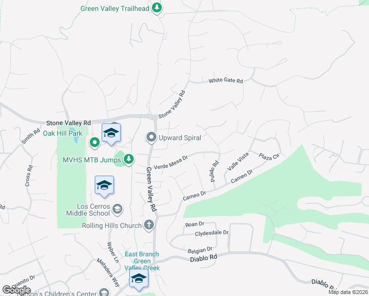 map of restaurants, bars, coffee shops, grocery stores, and more near 43 Pulido Court in Danville