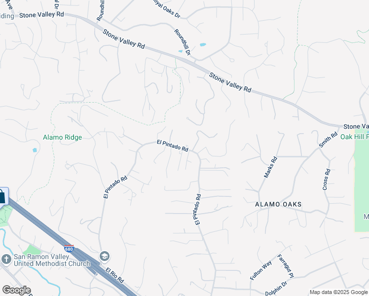 map of restaurants, bars, coffee shops, grocery stores, and more near 756 El Pintado Road in Danville