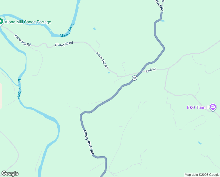 map of restaurants, bars, coffee shops, grocery stores, and more near Maury River Road in Lexington