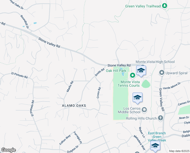 map of restaurants, bars, coffee shops, grocery stores, and more near Smith Rd & Cross Rd in Alamo