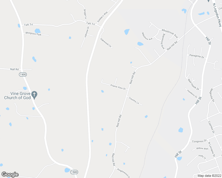map of restaurants, bars, coffee shops, grocery stores, and more near 133 Prairie View Drive in Vine Grove