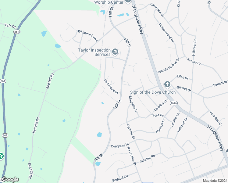 map of restaurants, bars, coffee shops, grocery stores, and more near 107 Red Hawk Drive in Vine Grove