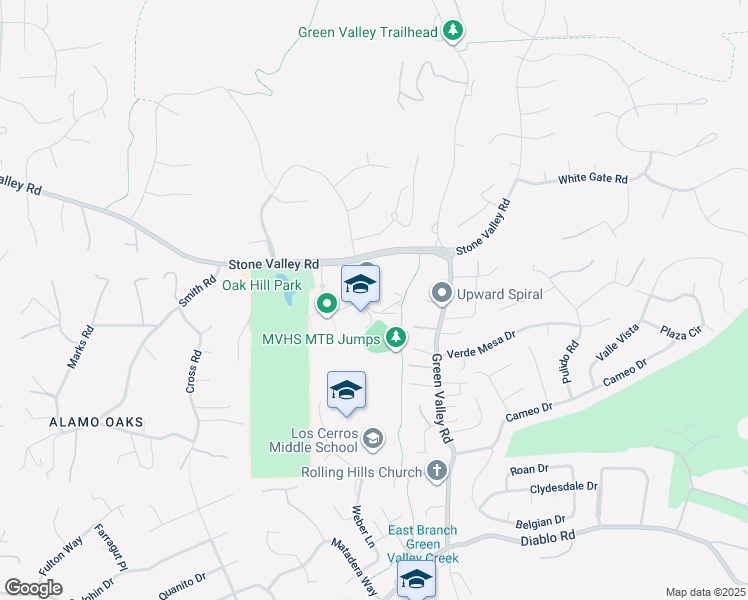 map of restaurants, bars, coffee shops, grocery stores, and more near 3131 Stone Valley Road in Danville