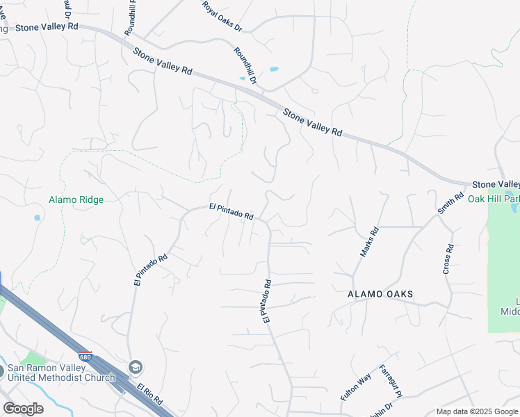 map of restaurants, bars, coffee shops, grocery stores, and more near 756 El Pintado Road in Danville