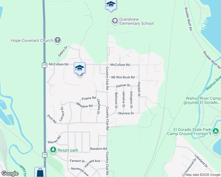 map of restaurants, bars, coffee shops, grocery stores, and more near 1974 Country Club Road in El Dorado