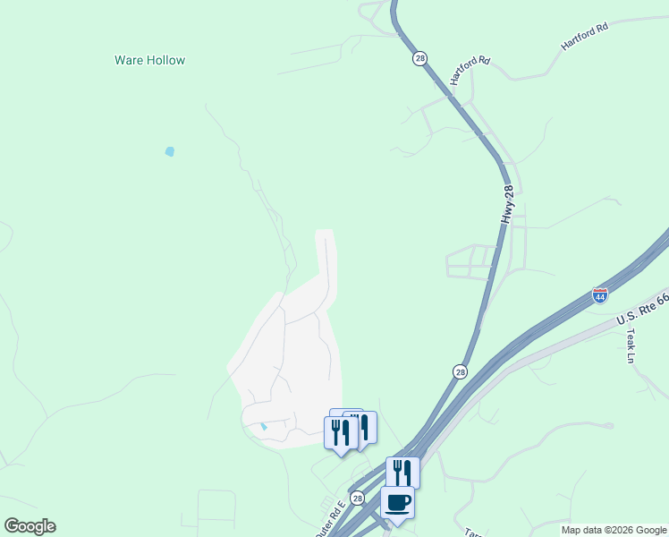 map of restaurants, bars, coffee shops, grocery stores, and more near 123 Birchtree Circle in Devils Elbow