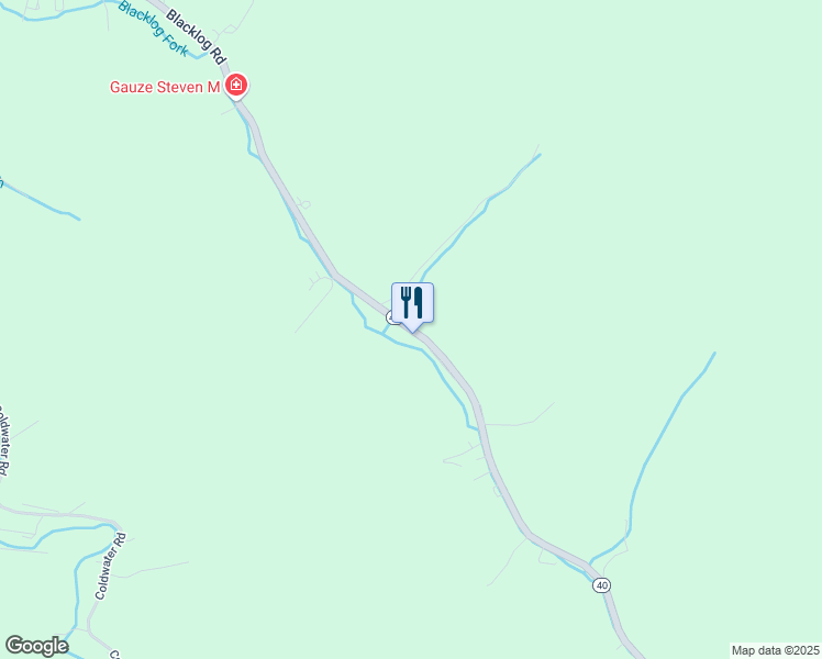 map of restaurants, bars, coffee shops, grocery stores, and more near Blacklog Road in Inez
