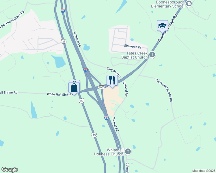 map of restaurants, bars, coffee shops, grocery stores, and more near in Madison County