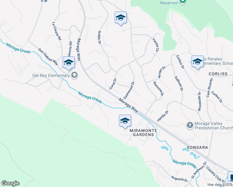 map of restaurants, bars, coffee shops, grocery stores, and more near 8 Wanflete Court in Orinda