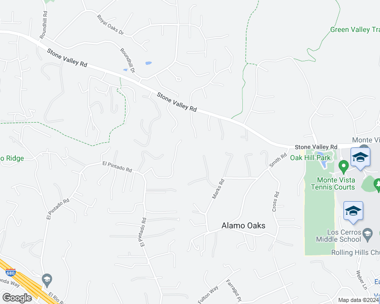 map of restaurants, bars, coffee shops, grocery stores, and more near 221 Dean Road in Alamo