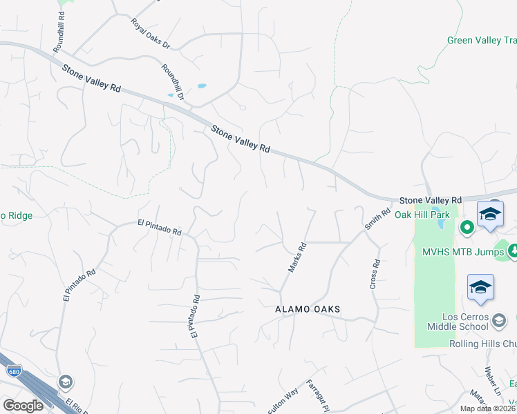 map of restaurants, bars, coffee shops, grocery stores, and more near 60 Stone Creek Place in Alamo