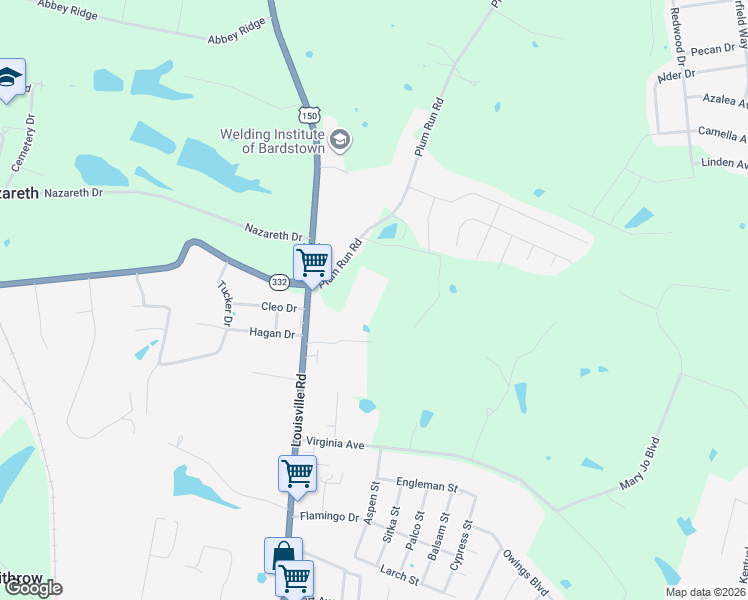 map of restaurants, bars, coffee shops, grocery stores, and more near 1449 North 3rd Street in Bardstown