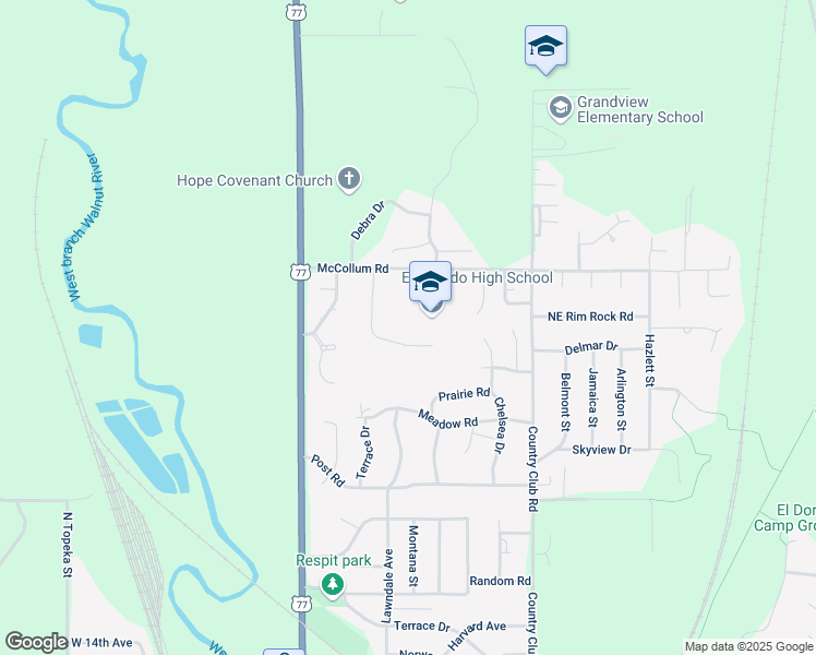 map of restaurants, bars, coffee shops, grocery stores, and more near 401 McCollum Road in El Dorado