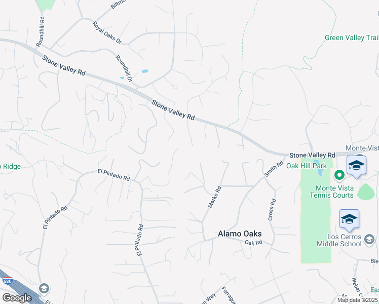 map of restaurants, bars, coffee shops, grocery stores, and more near 60 Stone Creek Place in Alamo