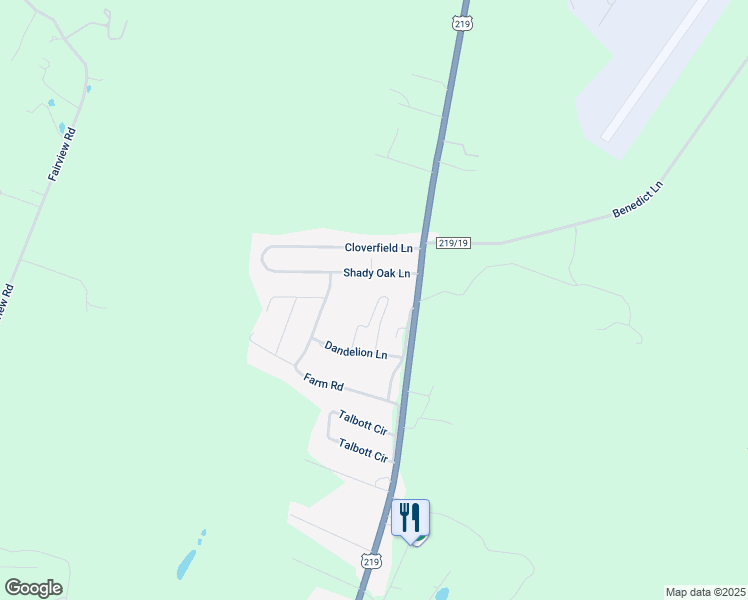 map of restaurants, bars, coffee shops, grocery stores, and more near 253 Sunset Circle Road in Lewisburg