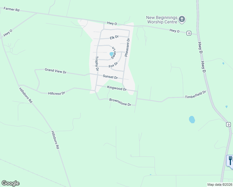 map of restaurants, bars, coffee shops, grocery stores, and more near 264 Brownstone Drive in Farmington