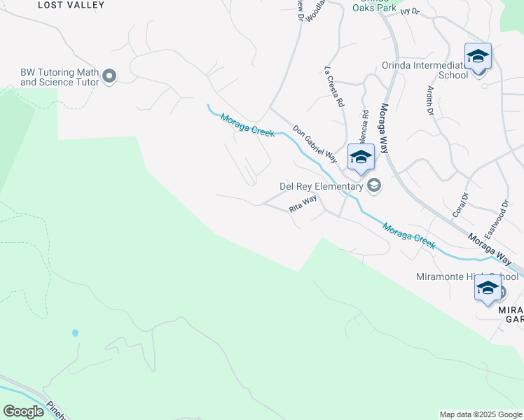 map of restaurants, bars, coffee shops, grocery stores, and more near 36 Dolores Way in Orinda