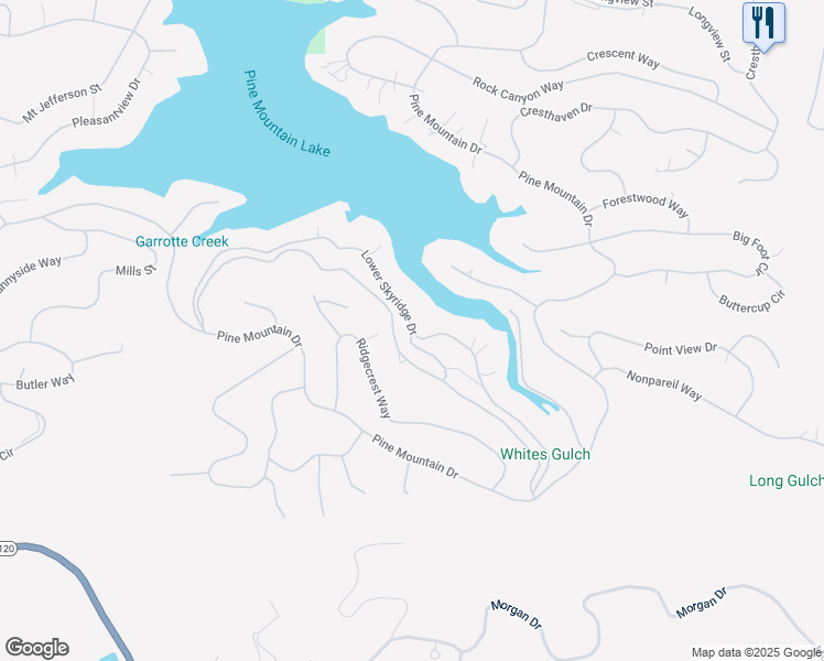 map of restaurants, bars, coffee shops, grocery stores, and more near 20160 Lower Skyridge Drive in Groveland