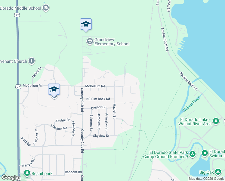 map of restaurants, bars, coffee shops, grocery stores, and more near 1106 McCollum Rd in El Dorado
