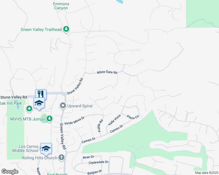 map of restaurants, bars, coffee shops, grocery stores, and more near 225 Vagabond Court in Alamo