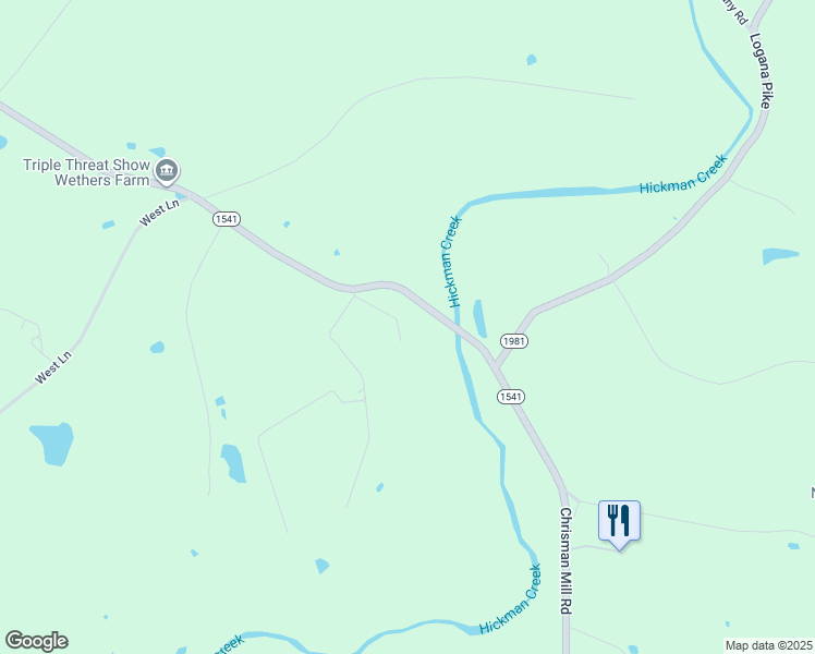 map of restaurants, bars, coffee shops, grocery stores, and more near 2116 Chrisman Mill Road in Nicholasville