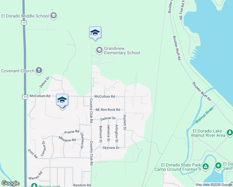 map of restaurants, bars, coffee shops, grocery stores, and more near 1106 McCollum Rd in El Dorado