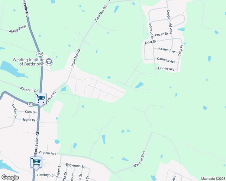 map of restaurants, bars, coffee shops, grocery stores, and more near Benelli Drive in Bardstown