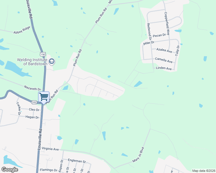map of restaurants, bars, coffee shops, grocery stores, and more near Benelli Drive in Bardstown