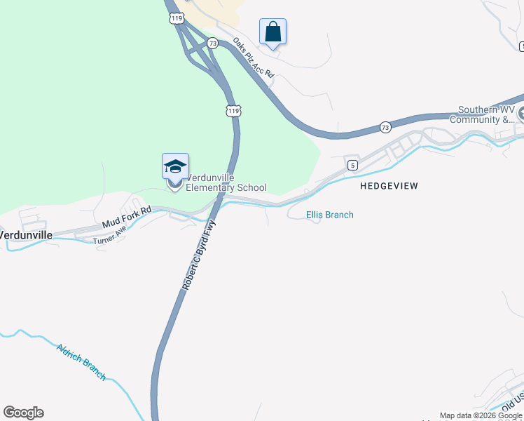map of restaurants, bars, coffee shops, grocery stores, and more near 400-414 Calloway Camp Road in Mount Gay-Shamrock
