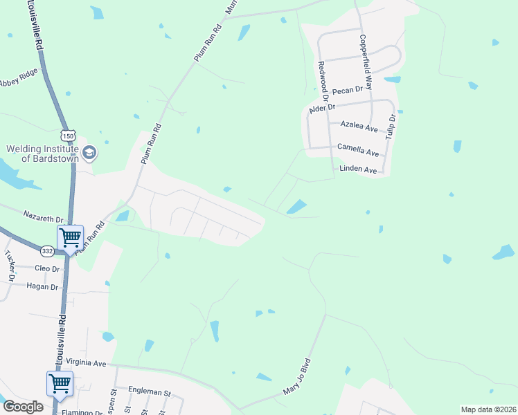 map of restaurants, bars, coffee shops, grocery stores, and more near 109 Benelli Drive in Bardstown