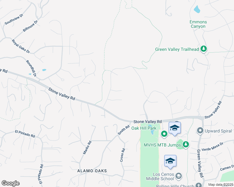 map of restaurants, bars, coffee shops, grocery stores, and more near 212 Hawk Court in Alamo