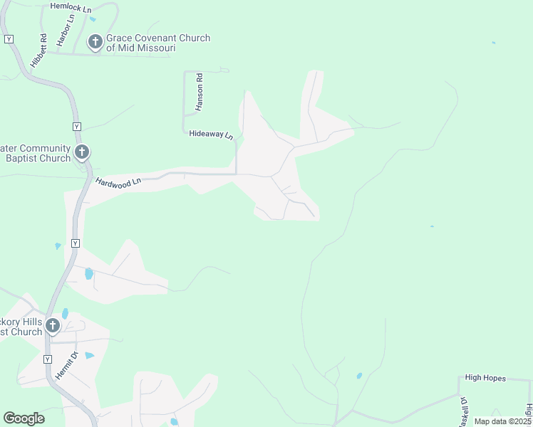 map of restaurants, bars, coffee shops, grocery stores, and more near 21669 Horizonway Lane in St. Robert