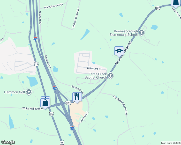 map of restaurants, bars, coffee shops, grocery stores, and more near 431 Eastwood Drive in Richmond
