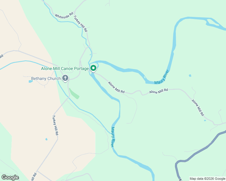 map of restaurants, bars, coffee shops, grocery stores, and more near Alone Mill Road in Rockbridge Baths