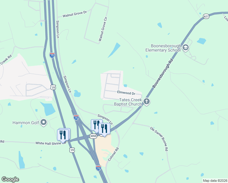 map of restaurants, bars, coffee shops, grocery stores, and more near 431 Eastwood Drive in Richmond