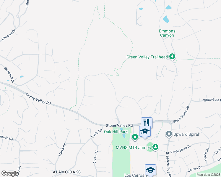 map of restaurants, bars, coffee shops, grocery stores, and more near 4110 Stone Valley Oaks Drive in Alamo