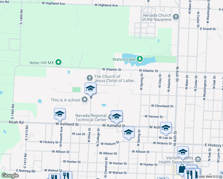 map of restaurants, bars, coffee shops, grocery stores, and more near 1206 North Tucker Street in Nevada