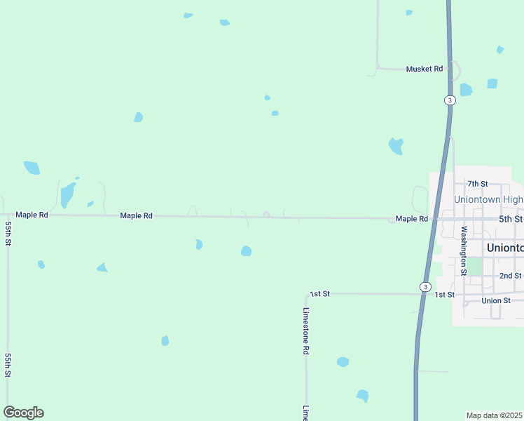 map of restaurants, bars, coffee shops, grocery stores, and more near 637 Maple Road in Uniontown