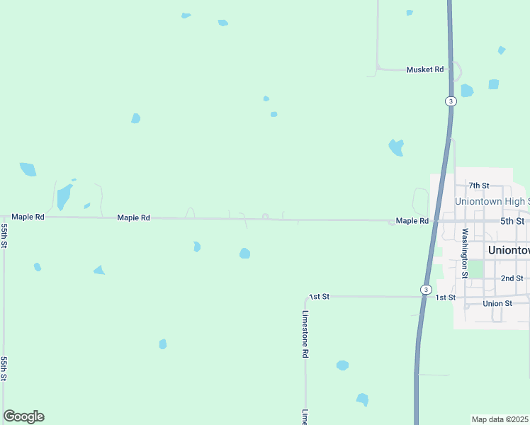 map of restaurants, bars, coffee shops, grocery stores, and more near 637 Maple Road in Uniontown