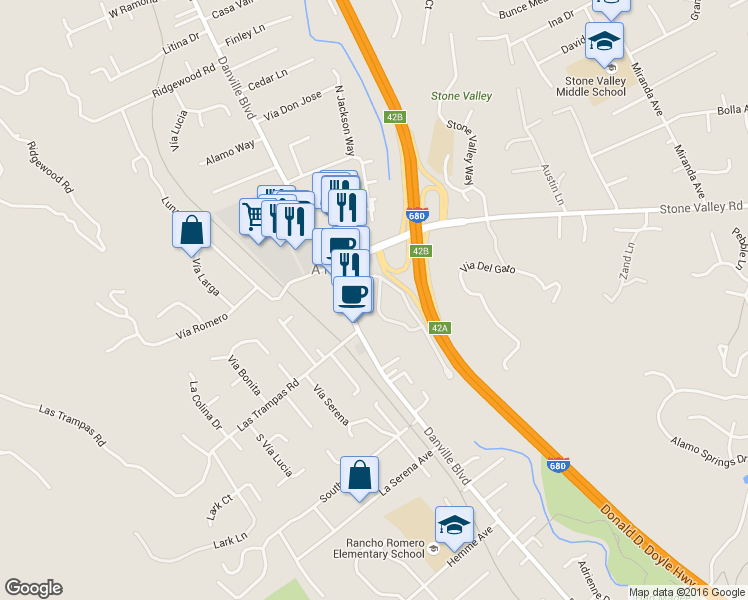 map of restaurants, bars, coffee shops, grocery stores, and more near 314 Alamo Square Drive in Alamo