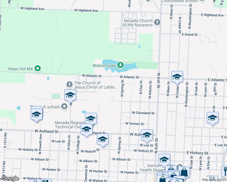 map of restaurants, bars, coffee shops, grocery stores, and more near 1204 North Elizabeth Street in Nevada