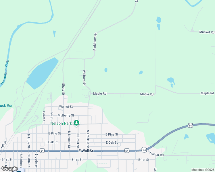 map of restaurants, bars, coffee shops, grocery stores, and more near 2317 Maple Road in Fort Scott