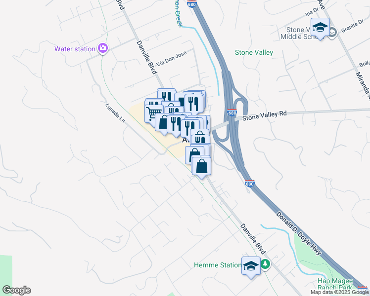 map of restaurants, bars, coffee shops, grocery stores, and more near in Alamo