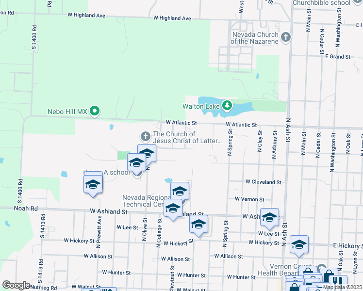 map of restaurants, bars, coffee shops, grocery stores, and more near 1206 North Tucker Street in Nevada