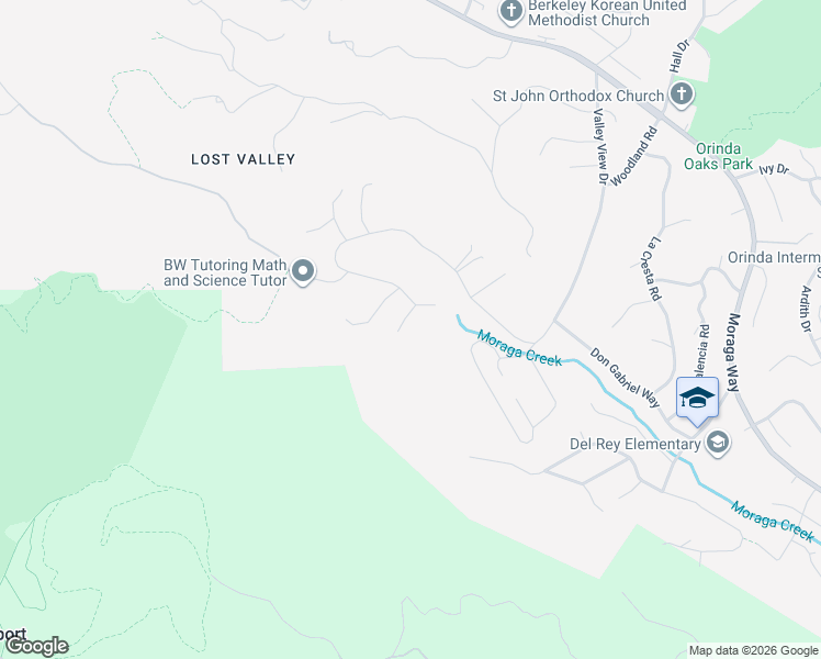 map of restaurants, bars, coffee shops, grocery stores, and more near 70 Lost Valley Drive in Orinda