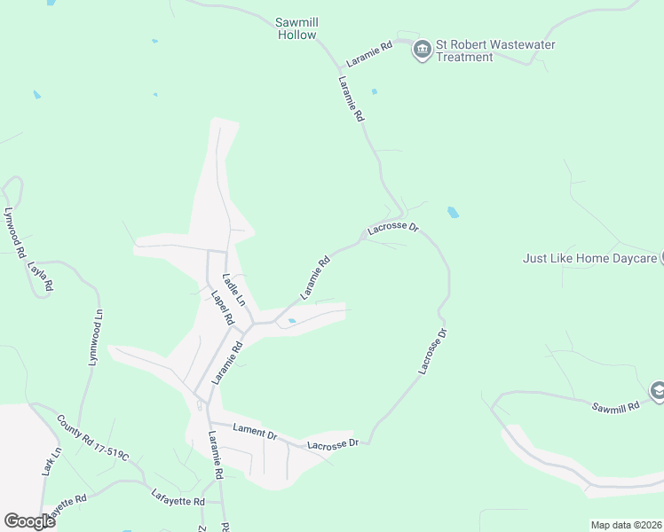 map of restaurants, bars, coffee shops, grocery stores, and more near 18013 Lattice Lane in Saint Robert
