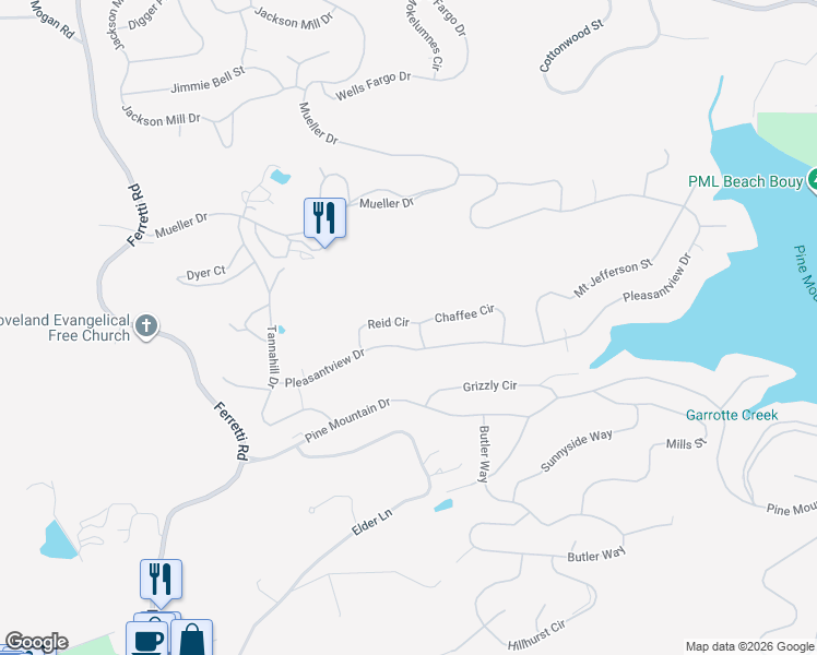 map of restaurants, bars, coffee shops, grocery stores, and more near 19431 Reid Circle in Groveland