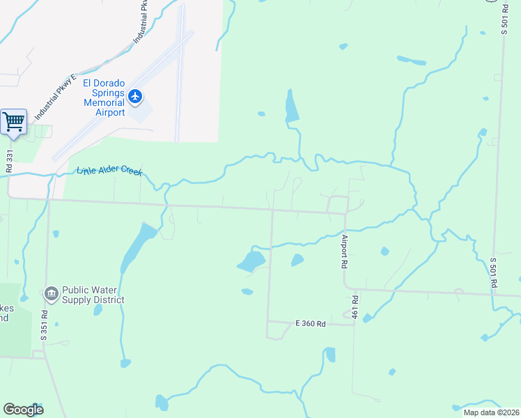 map of restaurants, bars, coffee shops, grocery stores, and more near 4215 320 Road in El Dorado Springs