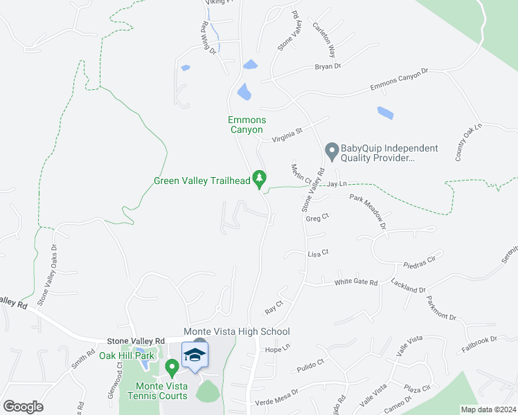 map of restaurants, bars, coffee shops, grocery stores, and more near 30 Oak Glen Court in Alamo